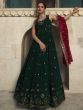Green Sequins Work Georgette Wedding Wear Gown With Dupatta