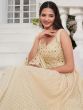 Glamorous Beige Sequins Georgette Salwar Kameez With Dupatta