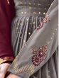 Magnetic Grey Sequins Georgette Wedding Wear Salwar Kameez 