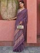 Gorgeous Purple Digital Printed Crepe Festival Wear Saree With Blouse