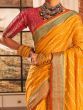 Marvelous Yellow Zari Woven Banarasi Silk Haldi Wear Saree With Blouse