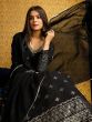 Gorgeous Black Foil Work Georgette Party Wear Gown With Dupatta