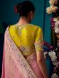 Gorgeous Pink Embroidered Kanjivaram Silk Engagement Wear Saree