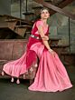 Fabulous Pink Diamond Work Rangoli Silk Party Wear Saree
