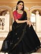 Captivating Black Sequins Chinon Event Wear Saree With Blouse