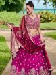 Marvelous Rani Pink Embroidered Satin Reception Wear Lehenga Choli