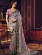 Lovely Purple Sequins Work Net Party Wear Saree 