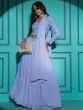 Remarkable Sky Blue Sequins Georgette Engagement Wear Lehenga Choli 