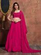 Pink Sequins Georgette Wedding Wear Lehenga Chol