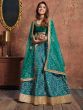 Teal Green Sequins Art Silk Wedding Wear Lehenga Choli