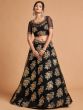 Fabulous Black Zari Embroidery Net Reception Wear Lehenga Choli