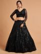 Marvelous Black Sequins Embroidered Net Party Wear Lehenga Choli