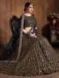 Gorgeous Black Sequins Raw Silk Reception Wear Lehenga Choli