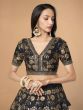 Lovely Black Sequins Silk Reception Wear Lehenga Choli With Blouse