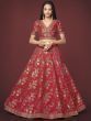 Alluring Red Embroidered Silk Traditional Lehenga Choli With Blouse  