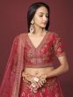 Alluring Red Embroidered Silk Traditional Lehenga Choli With Blouse  