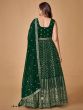 Charismatic Green Sequins Embroidery Georgette Ready-Made Gown