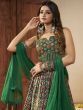 Awesome Green Patola Silk Sangeet Wear Lehenga With Embroidered Choli
