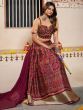 Awesome Maroon Patola Silk Wedding Wear Lehenga With Embroidered Choli