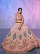 Lovely Peach Embroidered Georgette Lehenga Choli With Dupatta