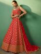 Beautiful Red Sequins Georgette Designer Lehenga Choli With Dupatta