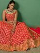 Beautiful Red Sequins Georgette Designer Lehenga Choli With Dupatta
