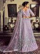 Ravishing Lilac Embroidery Georgette Ceremonies Wear Lehenga Choli