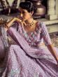 Ravishing Lilac Embroidery Georgette Ceremonies Wear Lehenga Choli
