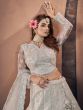 Wonderful Off-White Zarkan Work Net Wedding Wear Lehenga Choli