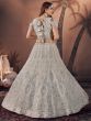 Lavish Off-White Sequins Net Bridesmaid Lehenga Choli With Dupatta