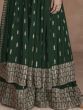 Alluring Green Sequined Georgette Ready Made Anarkali Suit