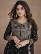 Luscious Black Sequined Georgette Ready Made Anarkali Suit