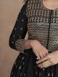 Luscious Black Sequined Georgette Ready Made Anarkali Suit