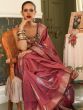 Enchanting Brown Zari Weaving Silk Wedding Wear Saree With Blouse