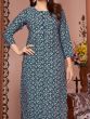 Attractive Blue Digital Printed Rayon Readymade Pant Suit