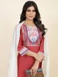 Lovely Red Digital Printed Crepe Festive Wear Pant Suit With Dupatta