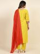 Superb Yellow Digital Printed Crepe Traditional Pant Suit With Dupatta