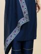 Marvelous Blue Digital Printed Chinon Pant Suit With Dupatta