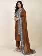 Glorious Brown Digital Printed Chinon Pant Suit With Dupatta