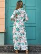 Superb White & Blue Floral Printed Cotton Top Palazzo Co-Ord Set