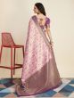 Amazing Pink Zari Weaving Banarasi Silk Traditional Saree With Blouse