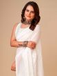 Gorgeous White Sequins Georgette Traditional Saree With Blouse
