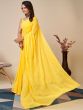 Wonderful Yellow Sequins Georgette Festive Wear Saree With Blouse