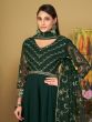 Radiant Green Sequins Georgette Anarkali Suit With Dupatta