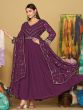 Magnificent Purple Sequins Georgette Function Wear Anarkali Suit