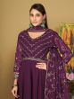 Magnificent Purple Sequins Georgette Function Wear Anarkali Suit