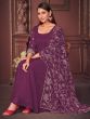 Marvelous Purple Embroidered Georgette Anarkali Suit With Dupatta