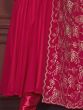 Wonderful Pink Embroidered Georgette Festive Wear Anarkali Suit