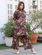 Bewitching Black Digital Printed Cotton Top Palazzo Co-Ord Set