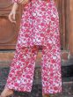 Unique White & Red Floral Printed Cotton Top Palazzo Co-Ord Set